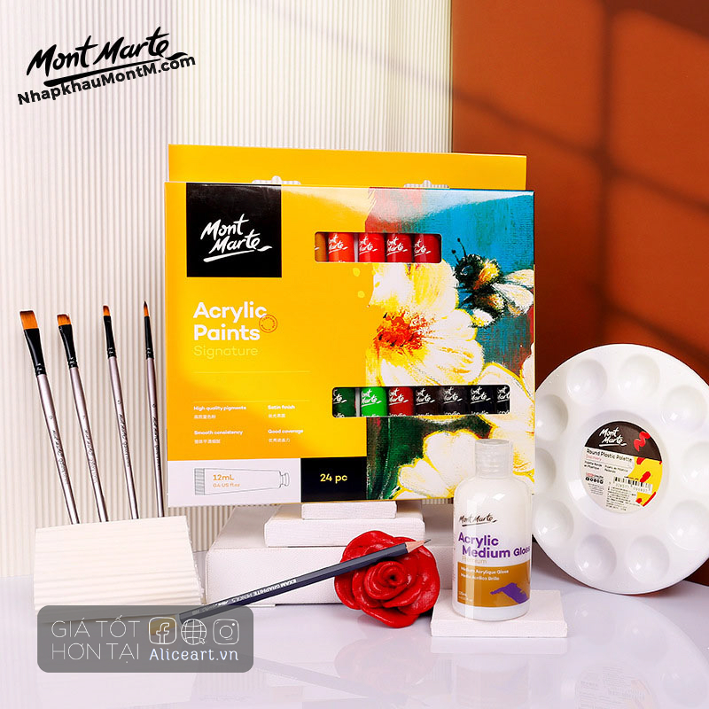 Màu acrylic bộ 12, 18 và 24 màu mont marte tuýp 12ml - sale