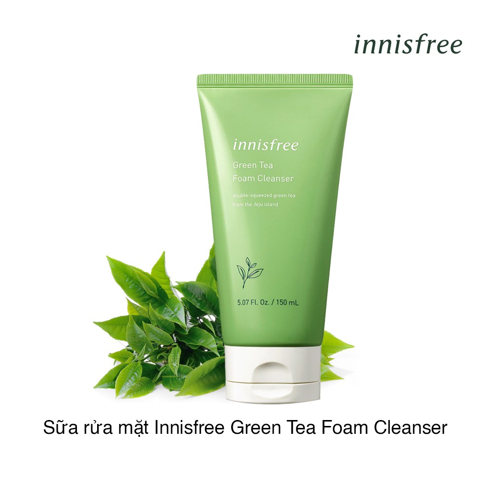 Sữa rửa mặt trà xanh innisfree làm sạch sâu, giữ ẩm tốt, kiềm dầu, hạn chế mụn
