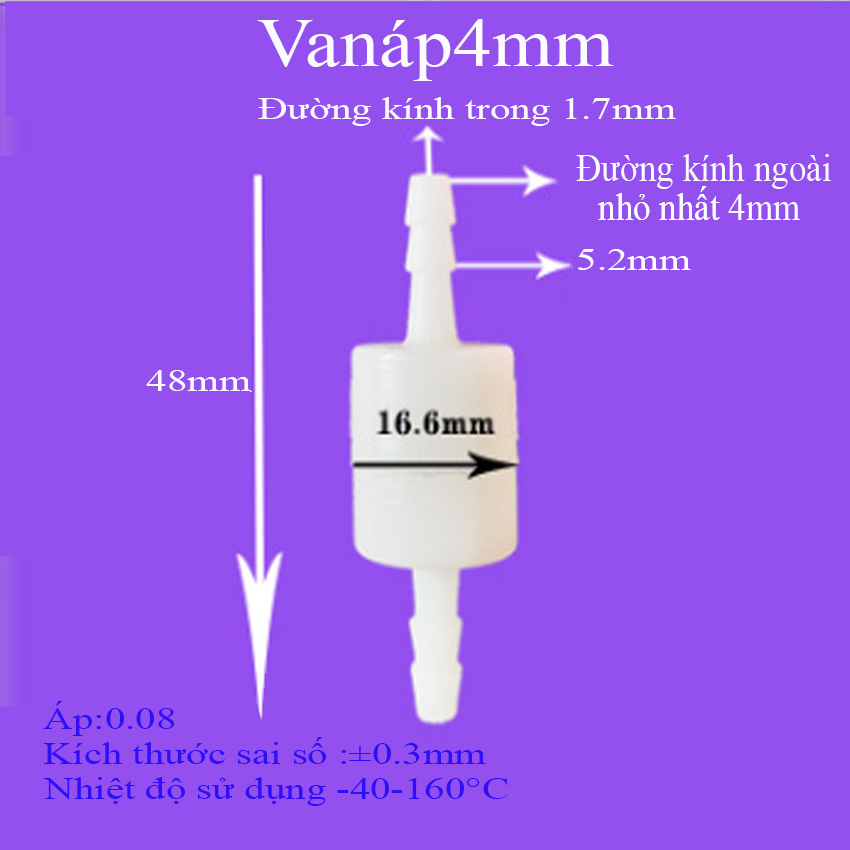 Van nước một chiều cho ống mềm