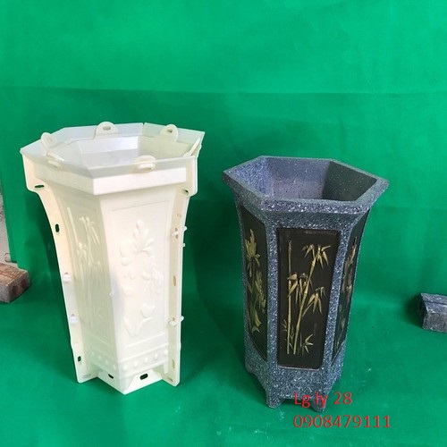 KHUÔN CHẬU LỤC GIÁC LY RỘNG  28CM CAO 33 ABS