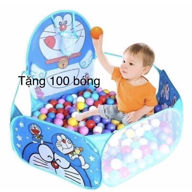 Lều bóng - quây - nhà banh đoremon , kitty tặng 100 bóng cho bé