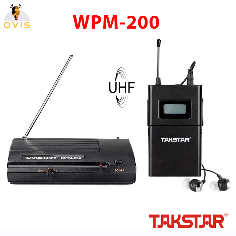 Tai nghe kiểm âm không dây uhf cho sân khấu, hội trường, phòng thu | takstar wpm-200