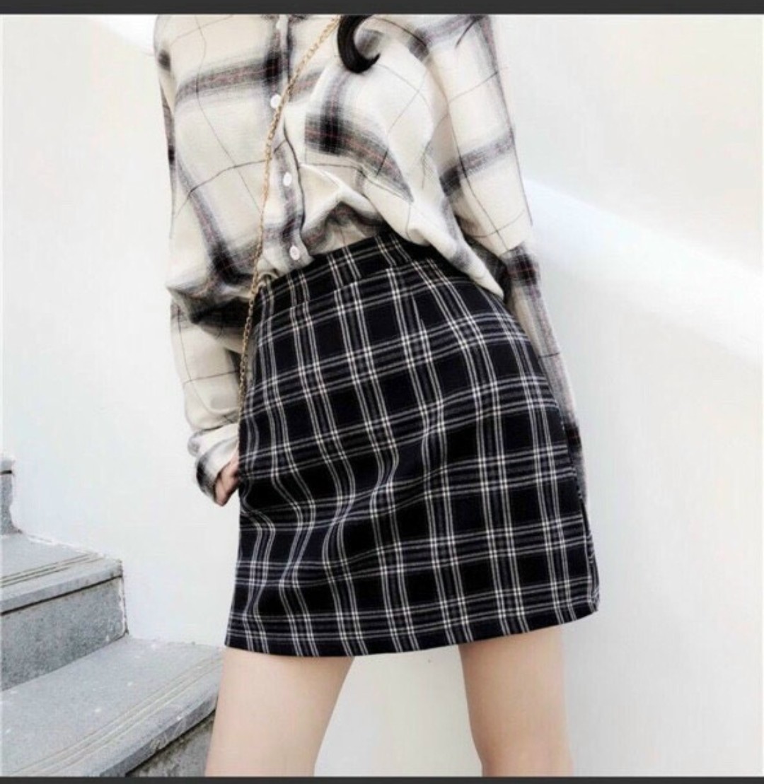 [HCM]Chân Váy Chữ A Kẻ Caro Nhiều Màu