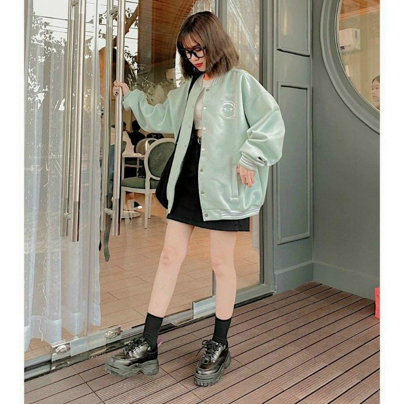 ÁO KHOÁC NỈ NGOẠI KIỂU BOMBER NAM NỮ FORM RỘNG, LOGO IN HÌNH MẶT CƯỜI DỄ THƯƠNG