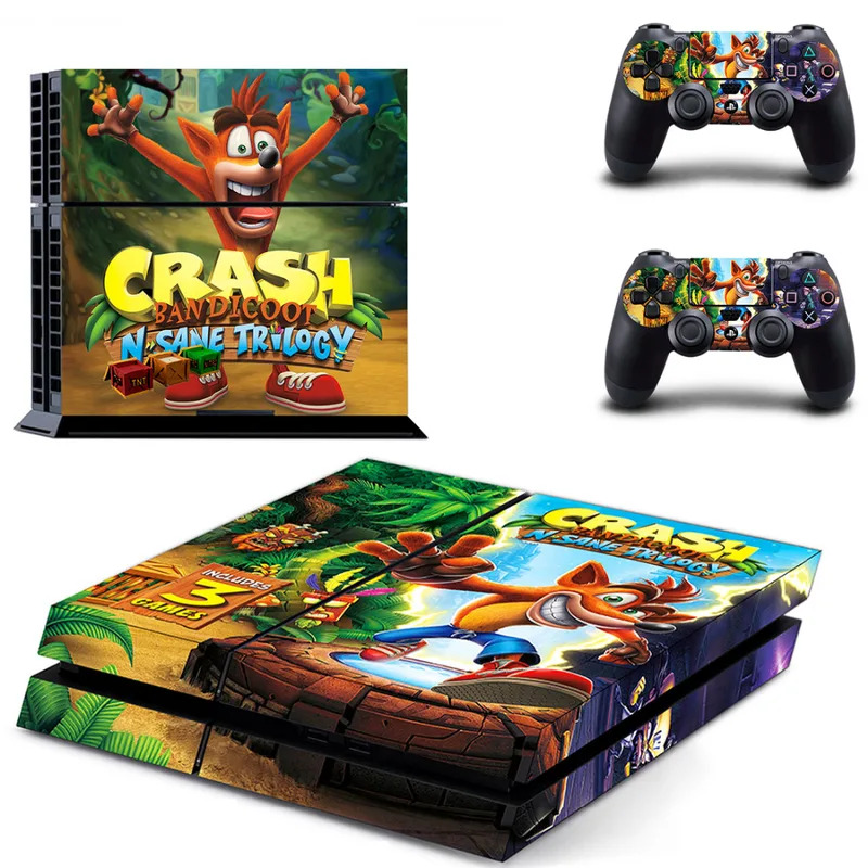 Tai Nạn Bandicoot N Sane Trilogy PS4 Skin Sticker Decal Cho Sony PS4 PlayStation 4 Giao Diện Điều Khiển Và 2 Bộ Điều Khiển Dán