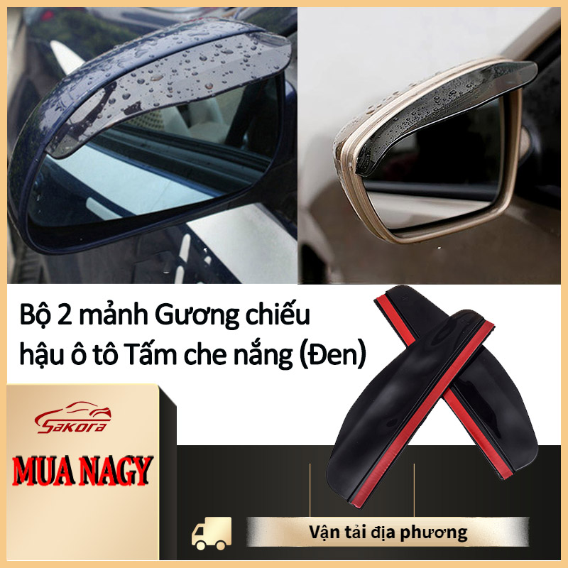 [HCM]Bộ 2 mảnh Gương chiếu hậu ô tô Tấm che nắng （Đen）