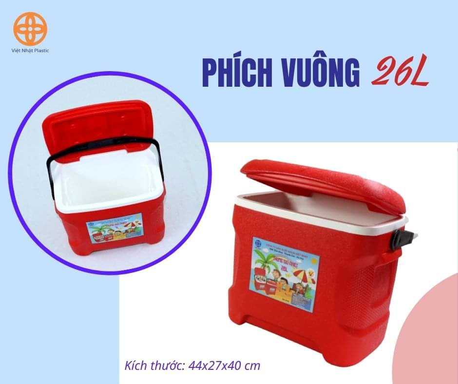 Thùng đựng đá, phích đá, hộp đựng đá giữ nhiệt nhựa Việt Nhật cao cấp. Dung tích từ 7 - 26 Lít (MI-459)