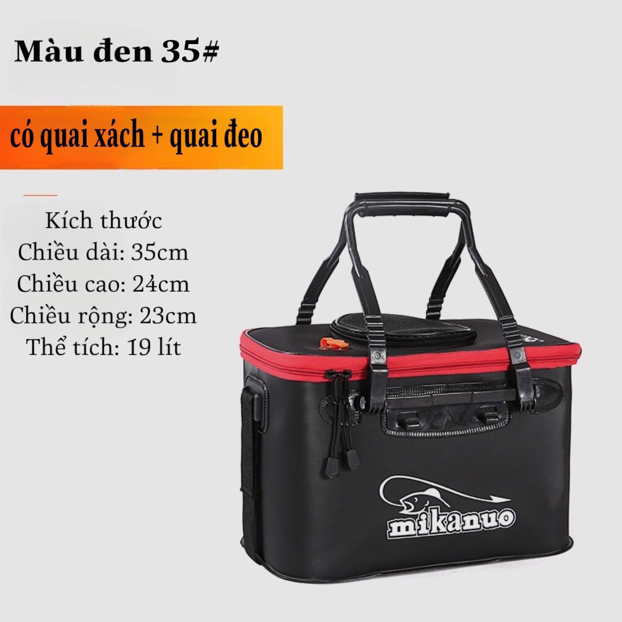 Thùng đựng cá đi câu tiện lợi gấp gọn 30cm - 35cm - 40cm- 45cm -50cm