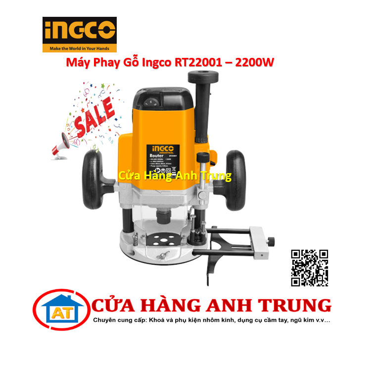 Máy phay gỗ ingco rt22001 - 2200w