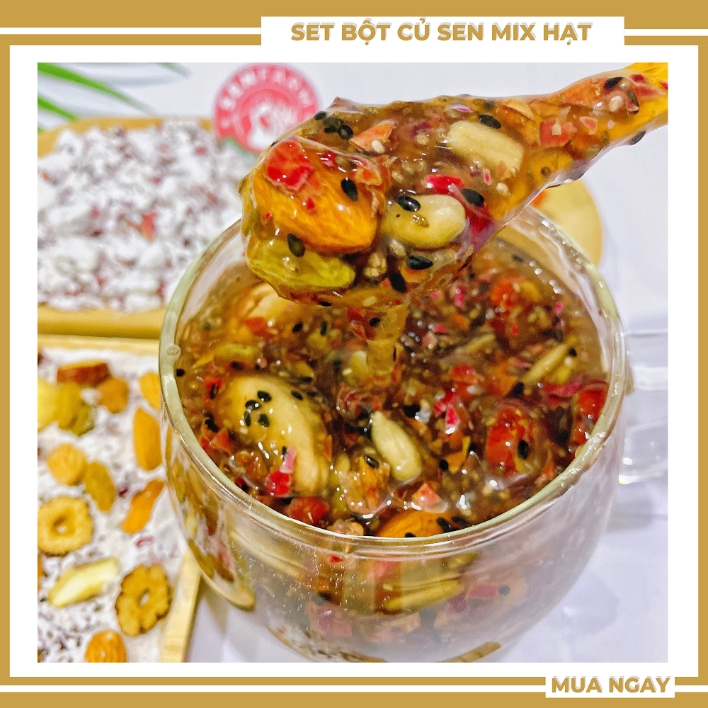 Tinh bột củ sen mix hạt dinh dưỡng senfarm thượng hạng - đẹp da - dưỡng nhan