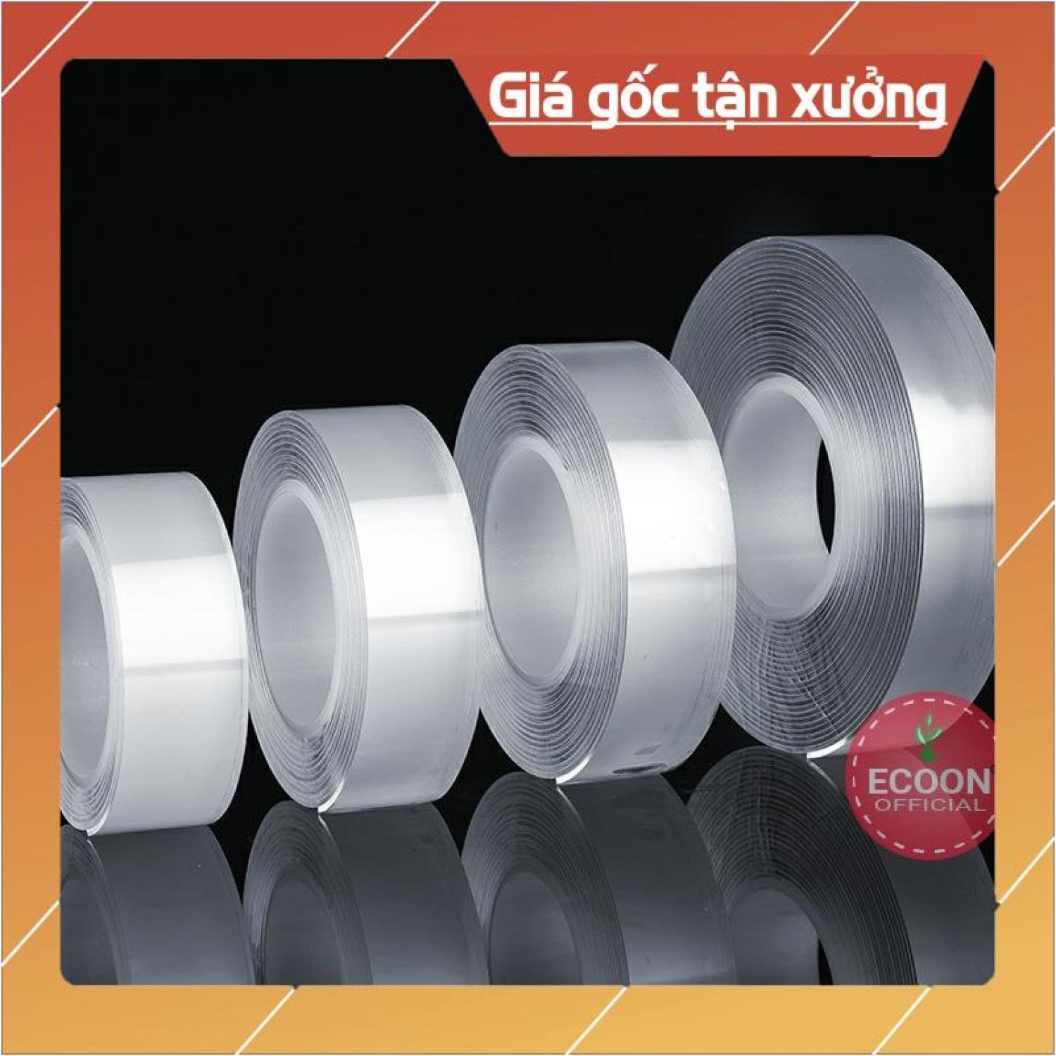 Băng keo - băng dính siêu dính nano 2 mặt trong suốt chất liệu silicon, băng keo đa năng