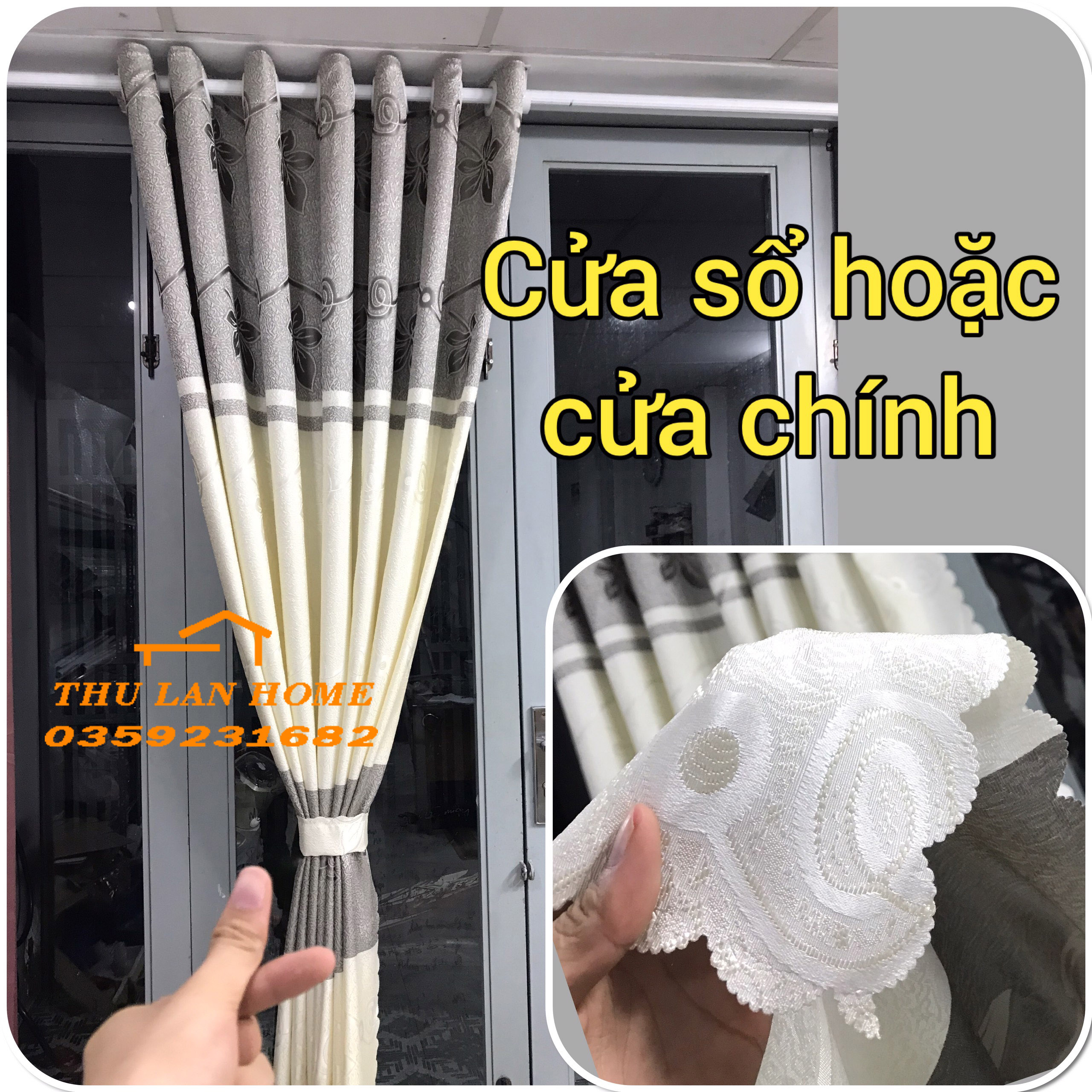 GIÁ RẺ RÈM ĐẸP HOA MÀU XÁM - RÈM CỬA ĐẸP