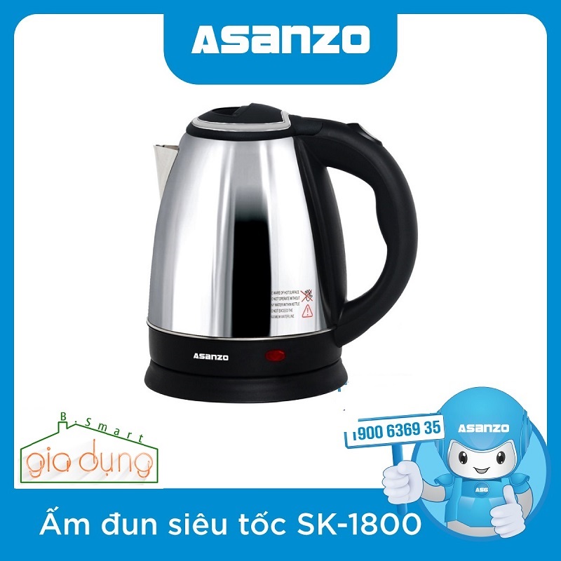 Ấm đung siêu tốc asanzo sk-1800