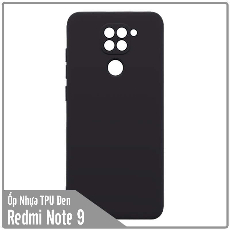 Ốp lưng cho xiaomi redmi note 9 - redmi 10x nhựa dẻo tpu đen - che camera