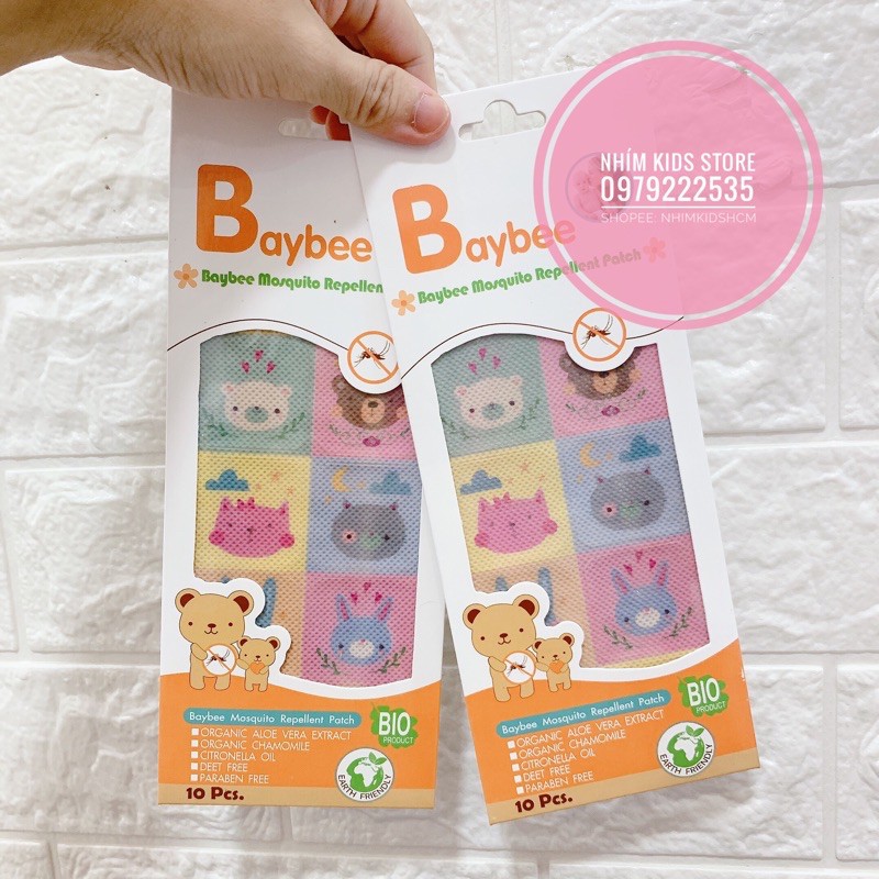Set 10 miếng dán chống muỗi hữu cơ Baybee Thái Lan