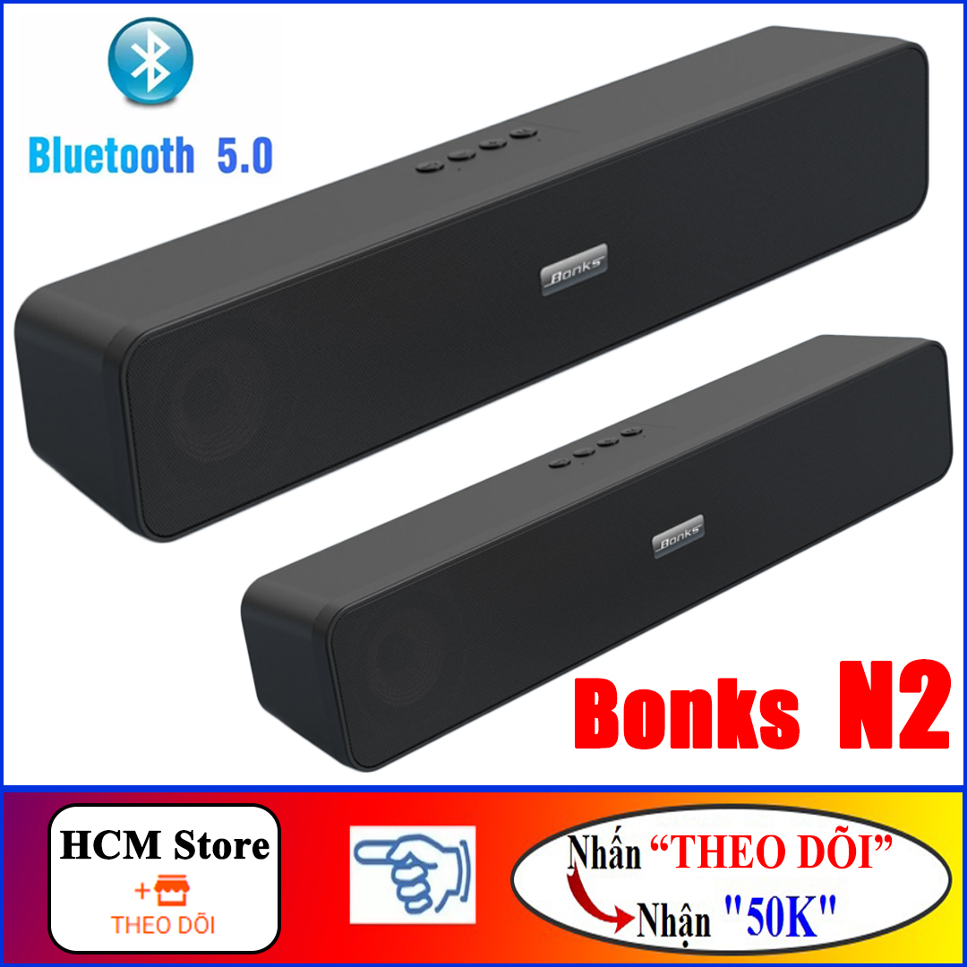 Loa bluetooth 5.0, loa siêu trầm N2 bass mạnh, âm thanh HiFi - Tặng jack cắm 3.5mm