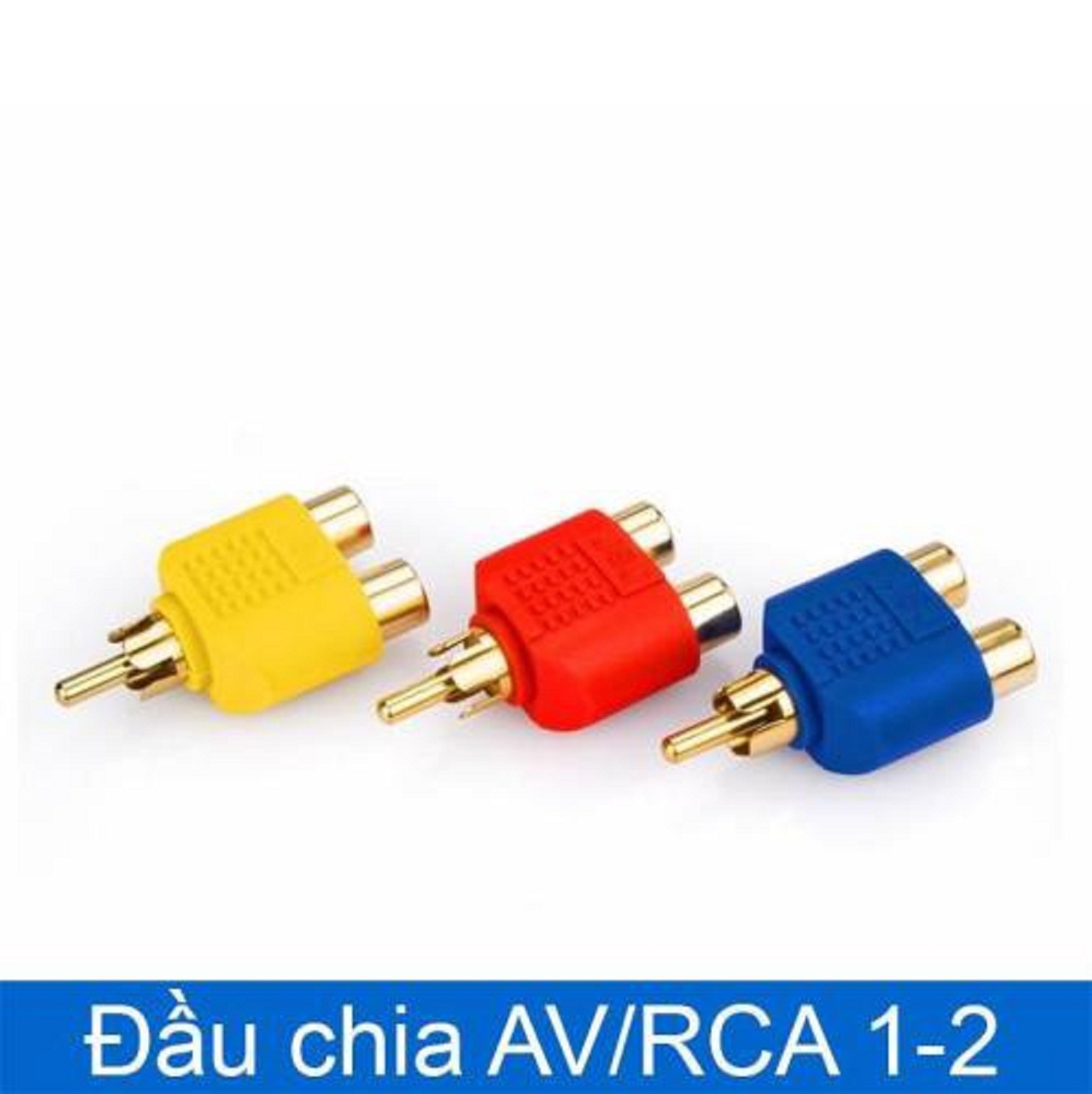 Bộ 3 cái jack chia av giống hình đầu chia jack av 1 ra 2 đầu chia audio 1 ra 2 cổng hoa sen