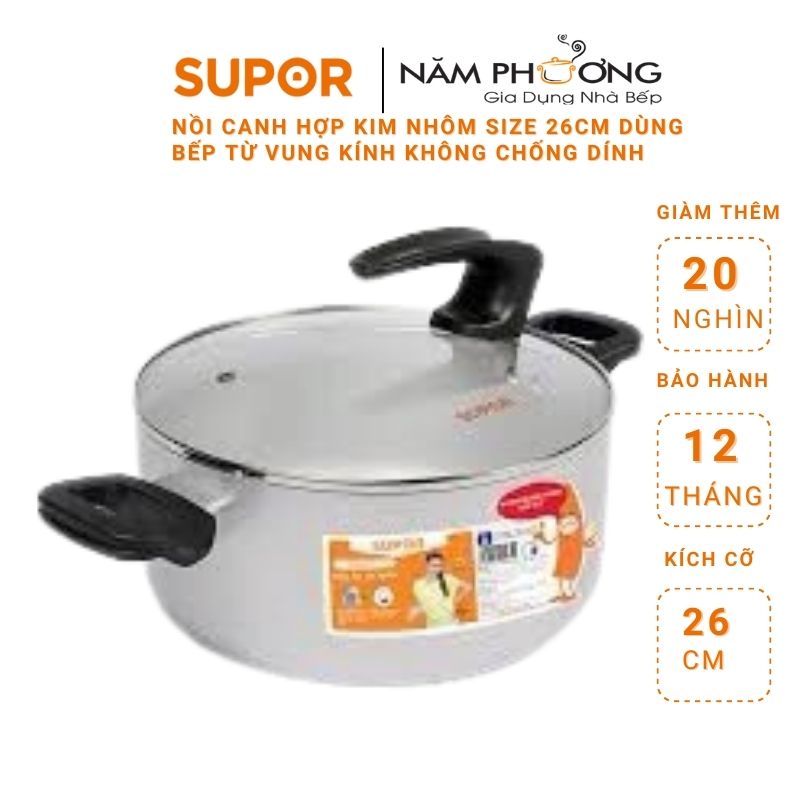 Nồi canh size 26cm nắp đứng dùng được cho bếp điện từ S10A26IH