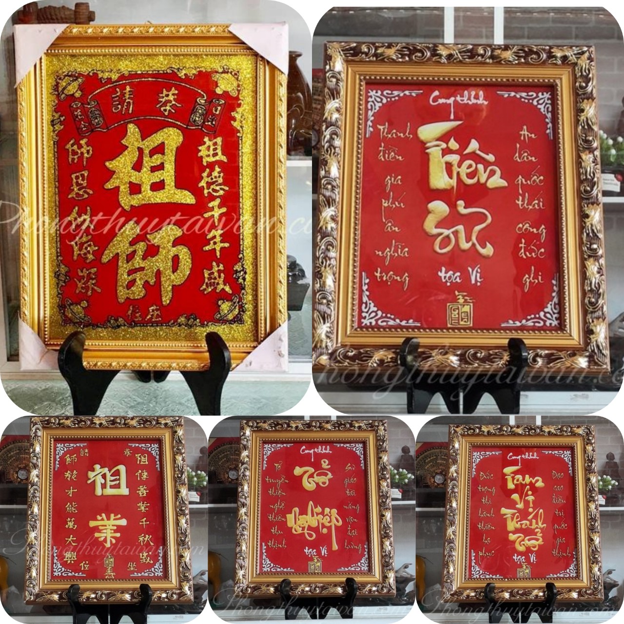 Bài vị tổ nghiệp /tiên sư/tam vị thánh tổ 31*38cm c - thờ cúng