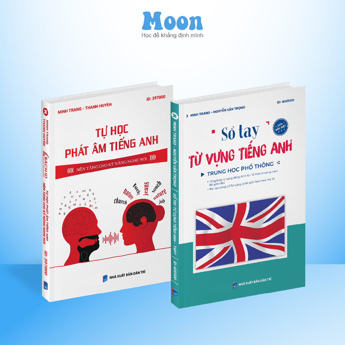  Combo 2 sách tự học phát âm và từ vựng tiếng anh theo chủ đề sổ tay luyện thi tiếng anh Moonbook 