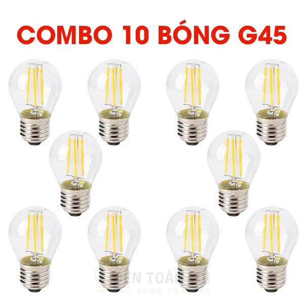 Combo 10 bóng đèn vintage edison g45 4w e27 kiểu đèn led sợi đốt cổ điển