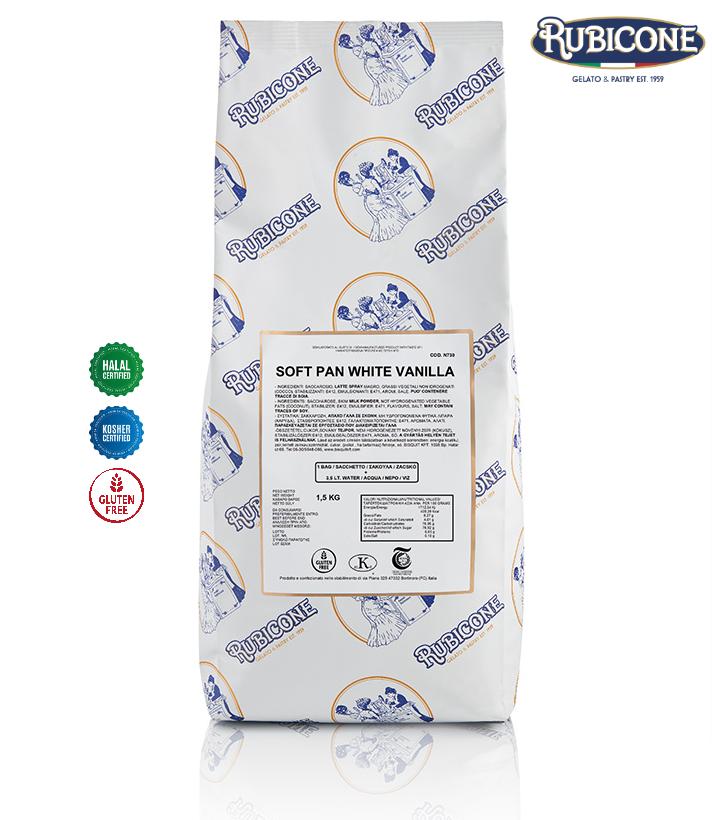 Túi 1,5kg Bột làm kem tươi, gelato vị Vani - Rubicone Soft Pan White Vanilla  Vua Kem