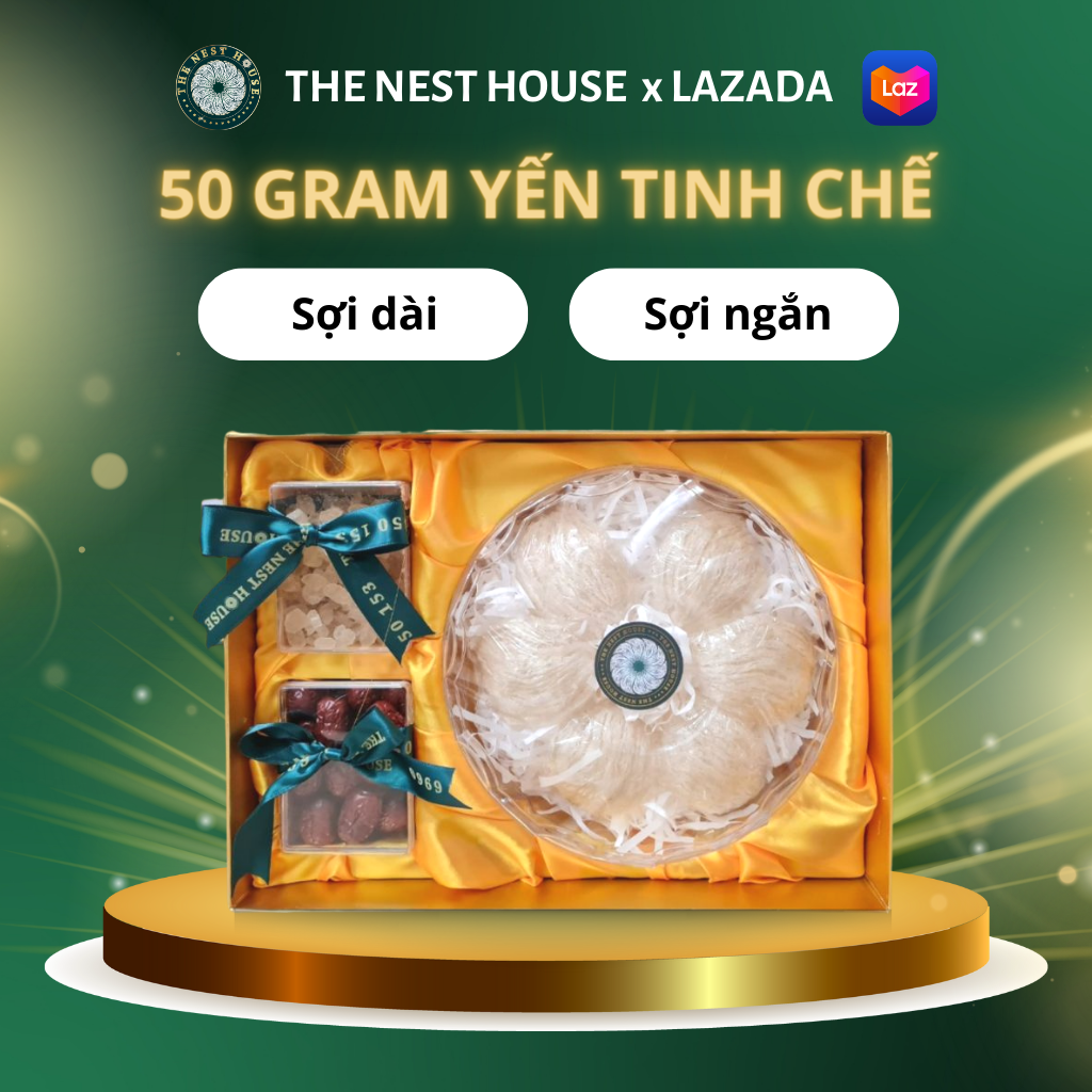 50G Tổ Yến Sào Tinh Chế Không Đường Nguyên Chất Tổ Yến Nha Trang Khánh Hoà The Nest House