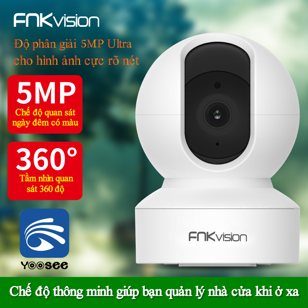 【FNKvision】 CAMERA IP WIFI YOOSEE PHIÊN BẢN VIỆT 5.0Mpx Full HD 2K New 2024 - QUAY ĐÊM SIÊU NÉT - XOAY 360 ĐỘ - THEO DỖI ĐỐI TƯỢNG