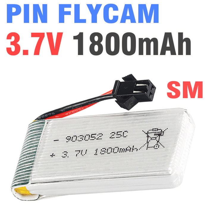 Pin sạc lithium 3.7v XH2.54/SM 1800mAh cho flycam máy bay điều khiển từ xa dung Lượng Cao