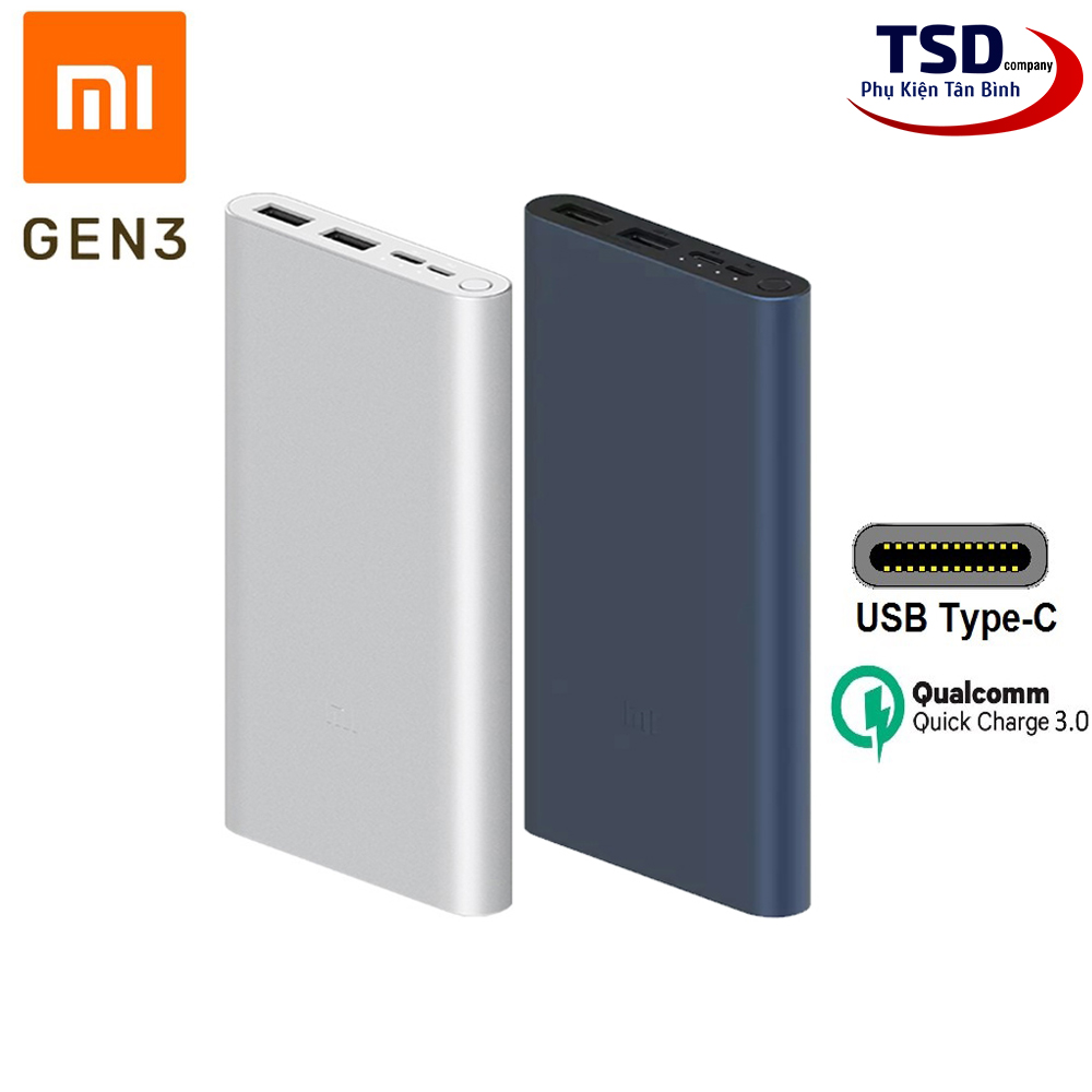 [HCM]Pin Sạc Dự Phòng Xiaomi 10000mAh Gen 3 New 2020 Sạc Nhanh QC 3.0 Hàng Hãng