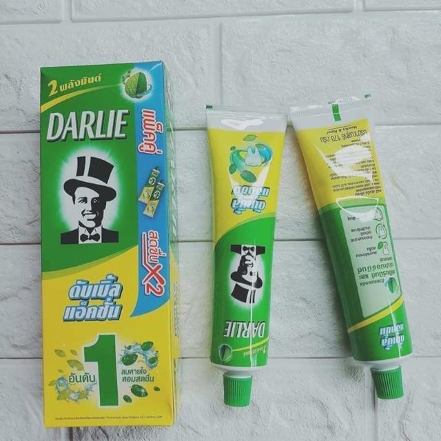 Combo 2 tuýp Kem đánh răng Darlie Double Action bạc hà Thái Lan 170g