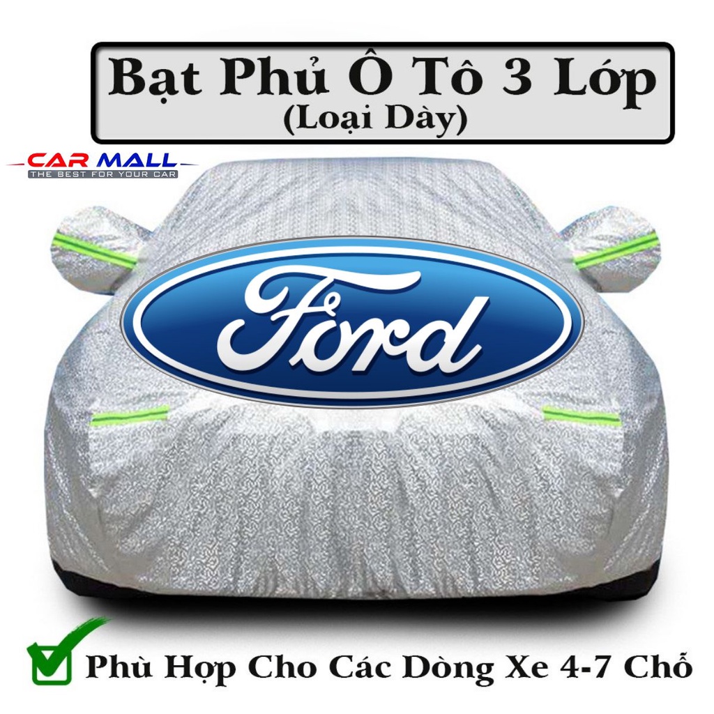 Bạt Phủ Xe Ô Tô Ford EcoSport, Everest, Escape, Focus, Explorer, Ranger Tráng nhôm 3 lớp chống nóng, mưa, xước sơn,bat phu xe hoi,bat xe hoi,bat phu o to,bat phu oto,bat o to,bat oto