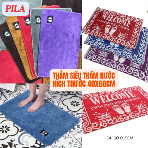 Thảm Lau Chân Siêu Mịn Mềm Mại, Siêu Rút Nước ,Chống Trơn Trượt