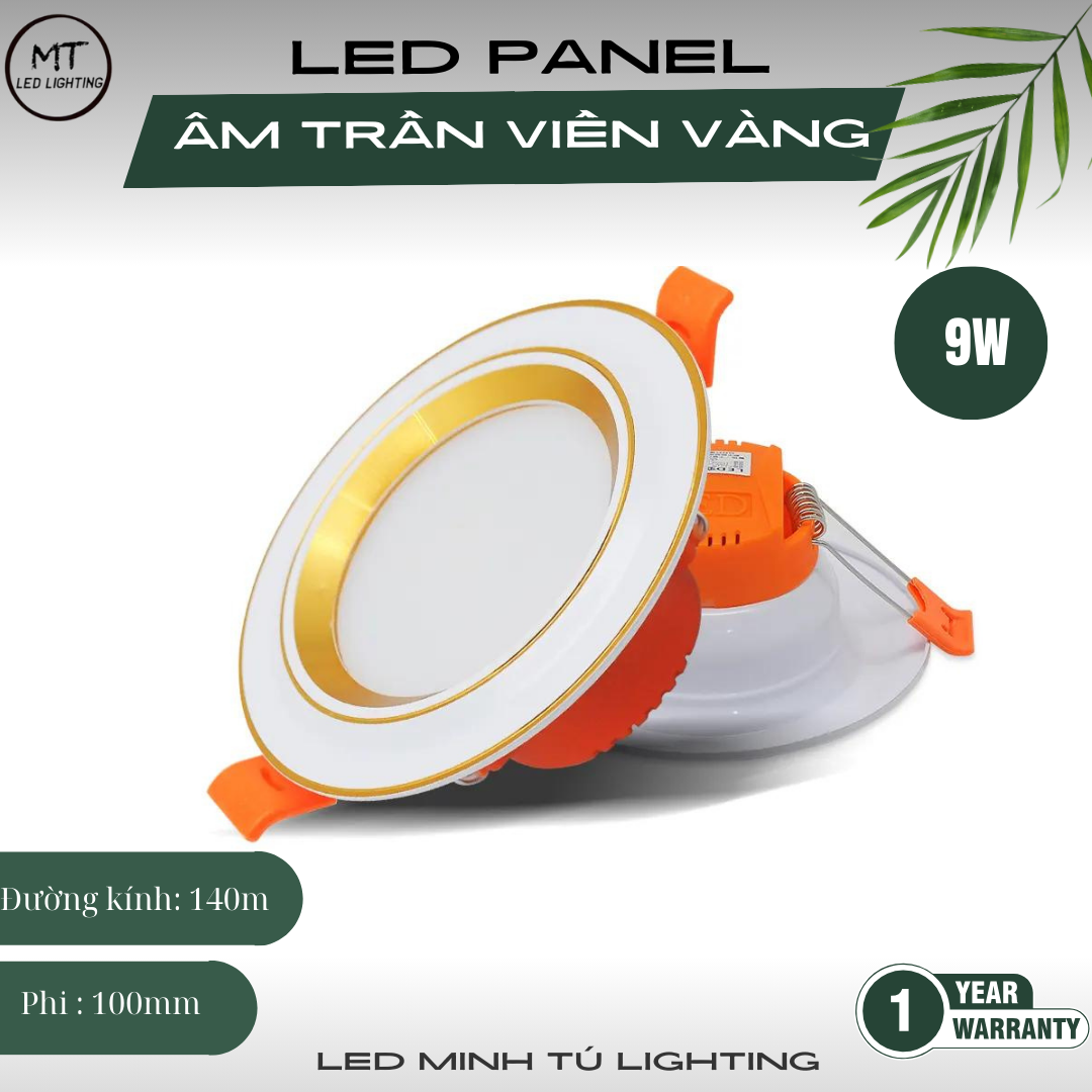 Đèn âm trần 7w 3 chế độ- viền vàng/viền bạc