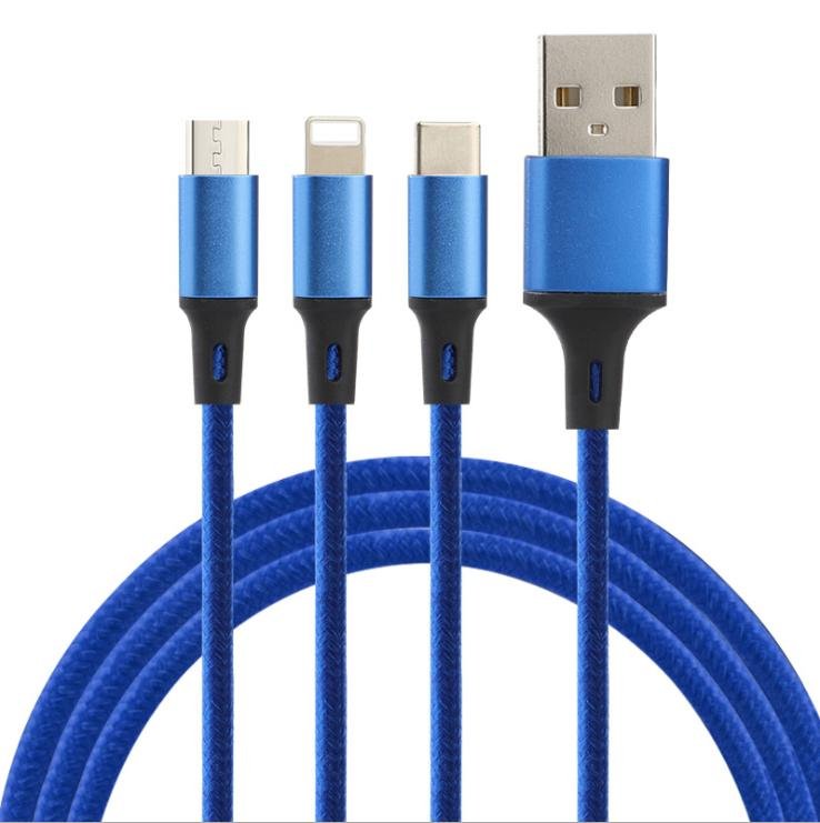 Giá Sỉ Dây Sạc Điện Thoại Đa Năng 3 Đầu Lightning Type C Micro USB - Cáp Sạc Nhanh Điện Thoại Đa Năng 3 Đầu