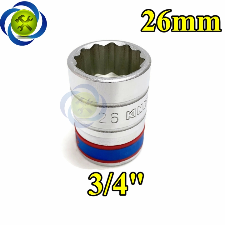 Tuýp 26mm 3/4 kingtony 633026m 12 cạnh màu trắng