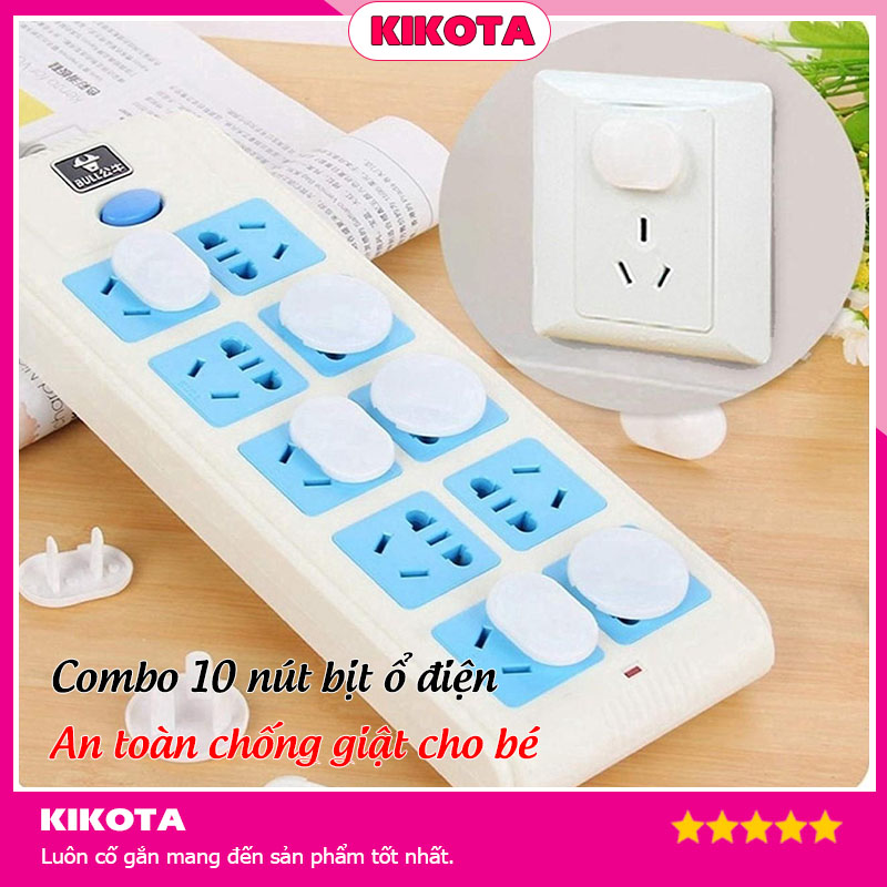 Combo 10 nắp bịt ổ điện chống giật an toàn cho bé