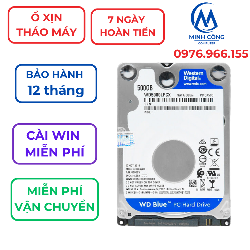 Ổ cứng laptop 2TB 1TB 500GB 250GB 160GB Hàng xịn tháo máy-Bảo hành 12 tháng 1 đổi 1.