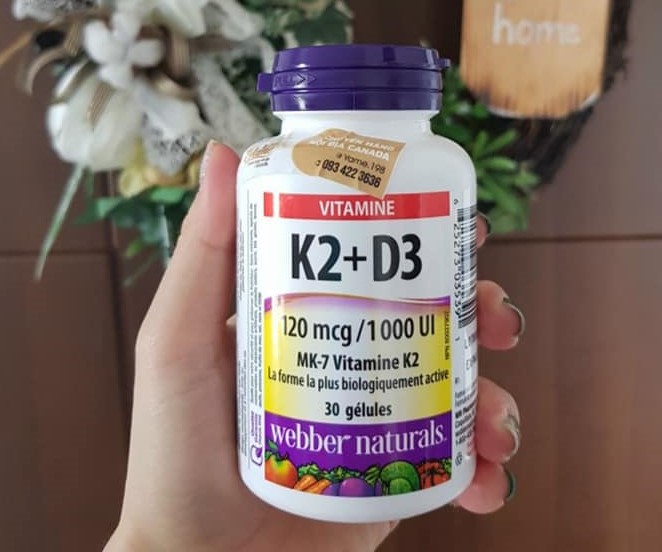 Vitamin d3 k2mk7 120 mcg/1000 iu , 30 softgels, webber naturals, canada