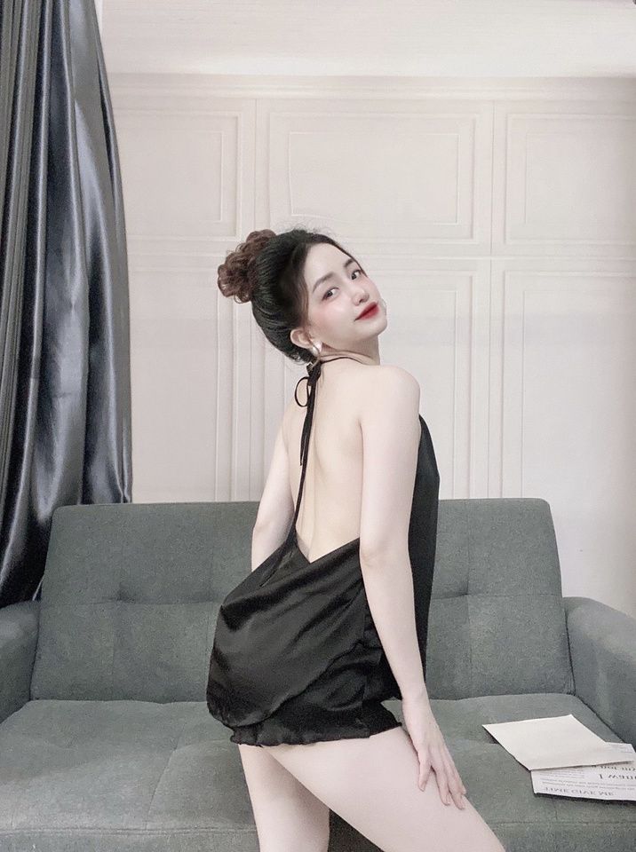 Set yếm hở lưng quần đùi, set đồ áo yếm freesize 54kg - CN27