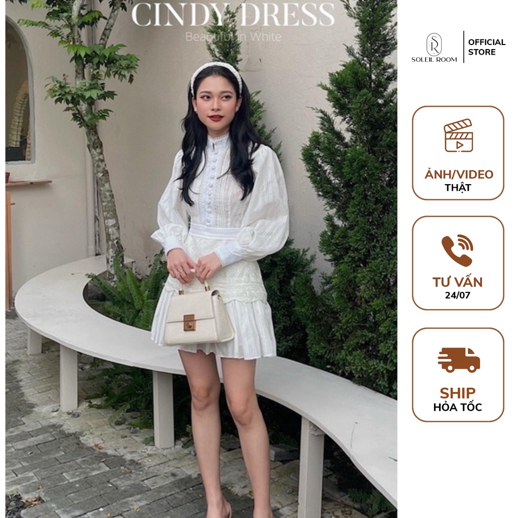 Váy trắng dáng đuôi cá eo tôn dáng cindy dress