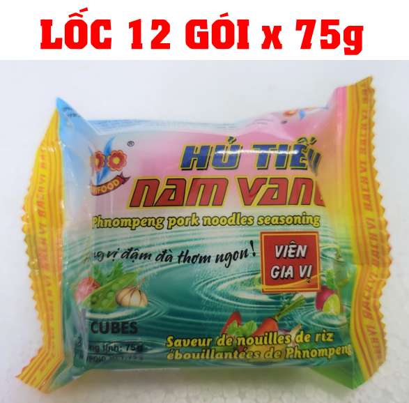 [LỐC 12 Gói X 75g – HỦ TIẾU NAM VANG] VIÊN GIA VỊ NẤU ĂN [VN] BAVIFOOD Phnompeng Pork Noodles Seasoning Cubes