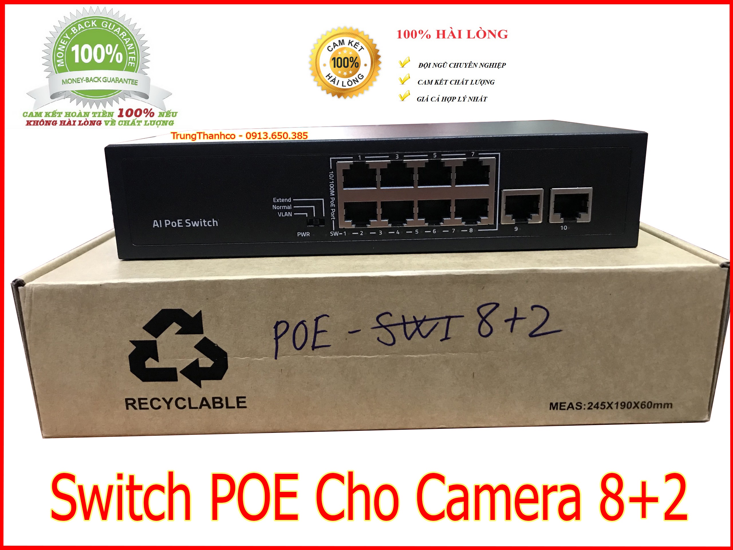 Switch POE Cho Camera 8+2 cổng chuyên dụng (Hàng OME mỗi lô về 1 mẫu)
