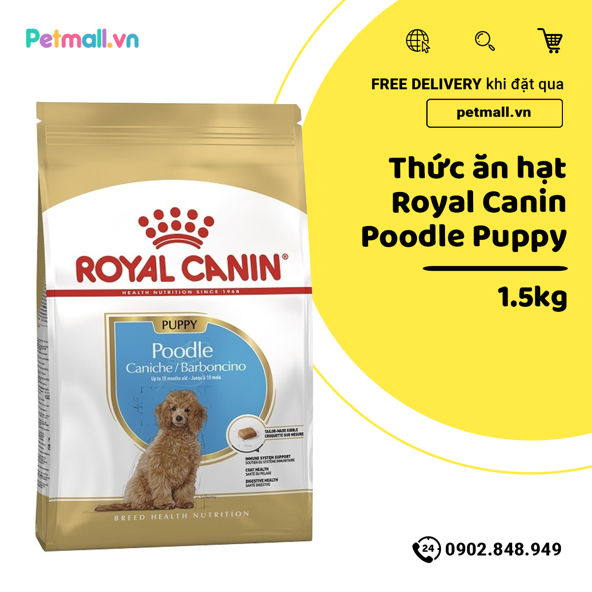 Thức ăn hạt Royal Canin Poodle Puppy 1.5kg