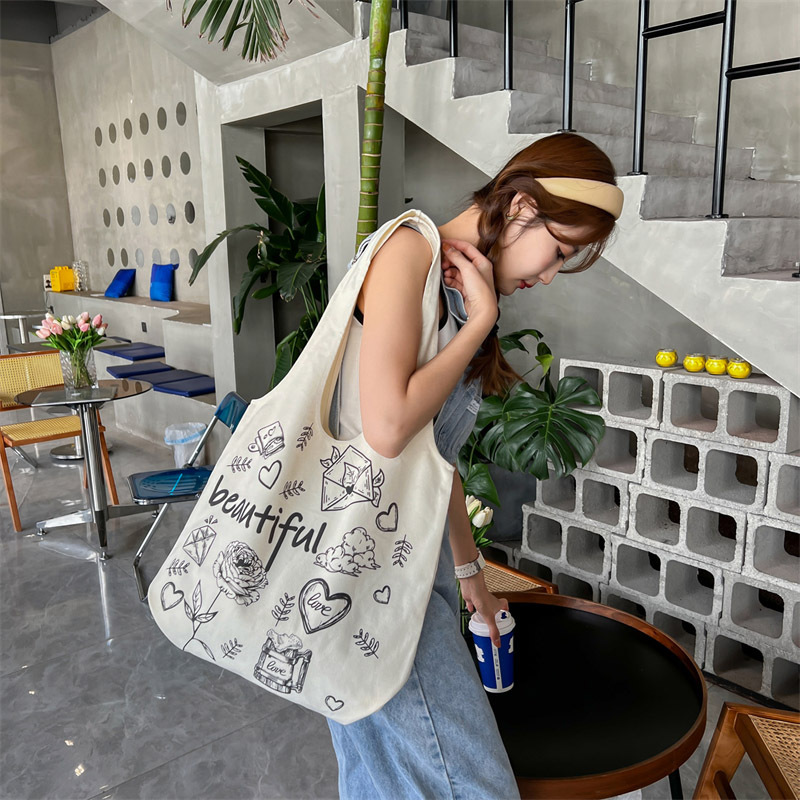 Túi tote nữ vải canvas đi học đựng sách vở chất liệu canvas thời trang Hàn Quốc