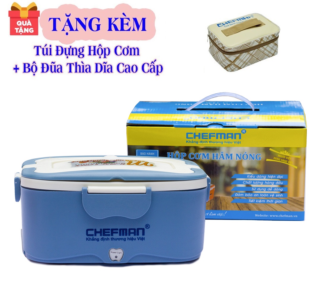 Hộp cơm Chia ngăn Hộp Cơm Tiện Ích Chất Lượng Hộp đựng cơm, thức ăn giữ nhiệt Chefman CM-113i inox đạt tiêu chuẩn siêu bền Bảo Hành 2 Năm