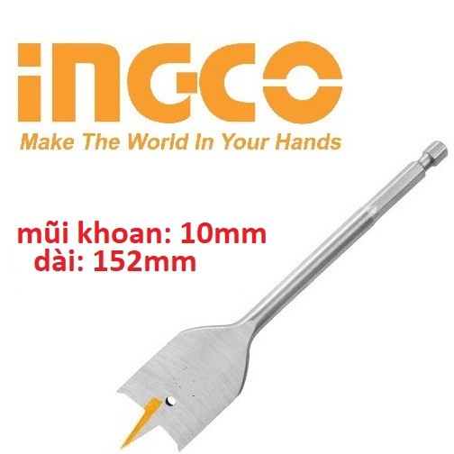 Mũi khoan gỗ đầu dẹp 10li 10mm dài 152mm ingco dbw2211001 - dbw2211001 cam kết hàng đúng mô tả chất lượng đảm bảo an toàn đến sức khỏe người sử dụng đa dạng mẫu mã màu sắc kích cỡ