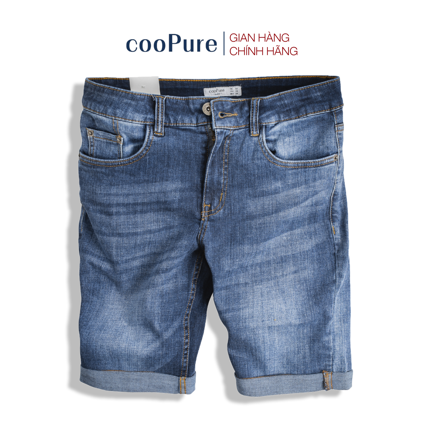Quần short jean cooPure chất vải jean xước dọc extra spandex, thiết kế khỏe khoắn NO.1406 (7 màu)