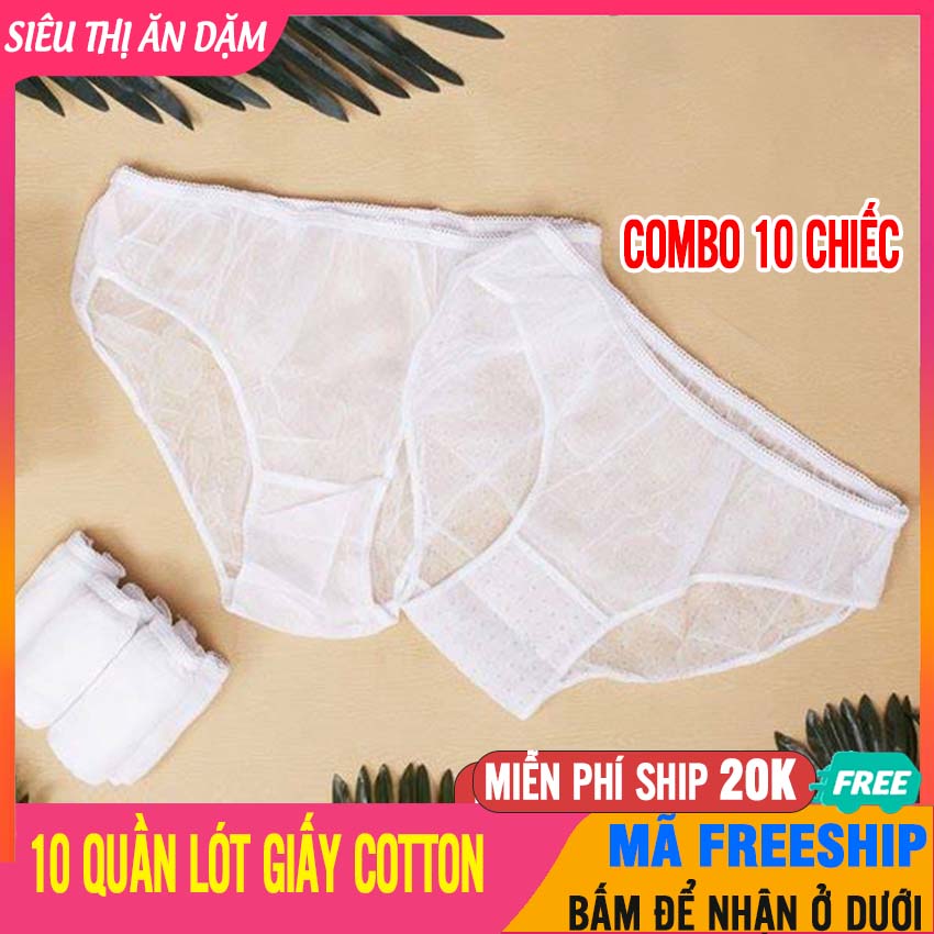 [COMBO 10] Quần Lót Giấy Cotton Cho Mẹ Sau Sinh ( Size Dưới 60kg), Dùng 1 Lần Cho Mẹ Sau Sinh, 100% Cotton - Đồ Lót Bầu, Quan Lot Cho Ba Bau, Quan Lot Giay Sau Sinh, Quần Lót Cho Bà Bầu, Quần Lót Bầu - 10 Quần Lót Giấy Cotton