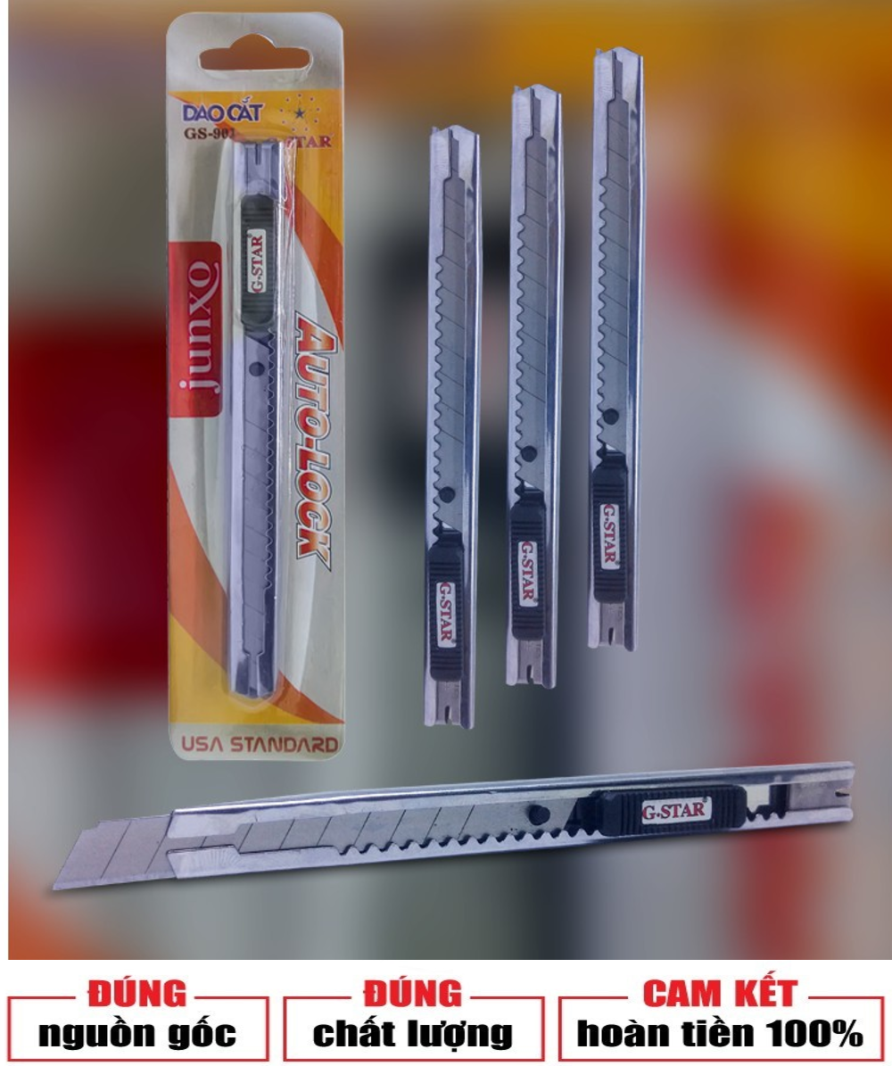 Combo 3 cây dao rọc giấy inox G-STAR 901 lưỡi dao nhỏ